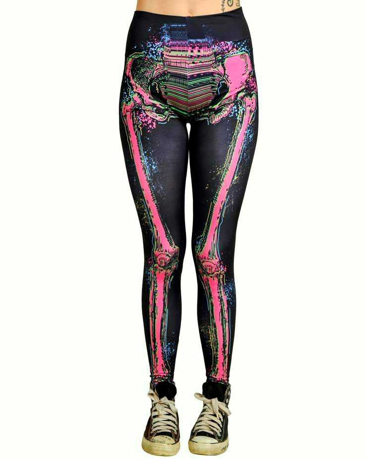 Electric Leggings Skeleton By Lip Too Fast Clothing – Another Way of Life