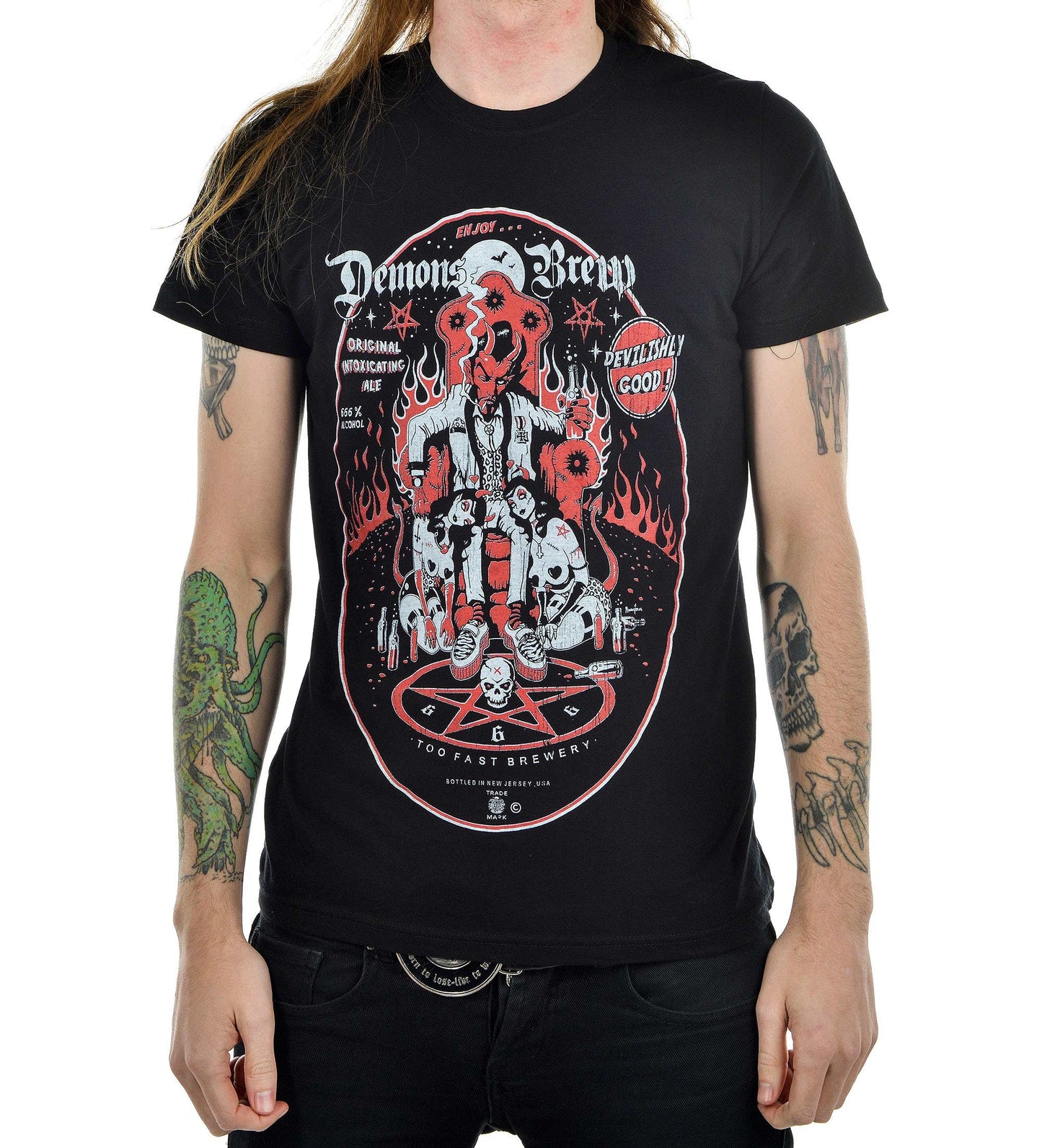 Men's black cotton t-shirt Demon Brew Another Way of Life