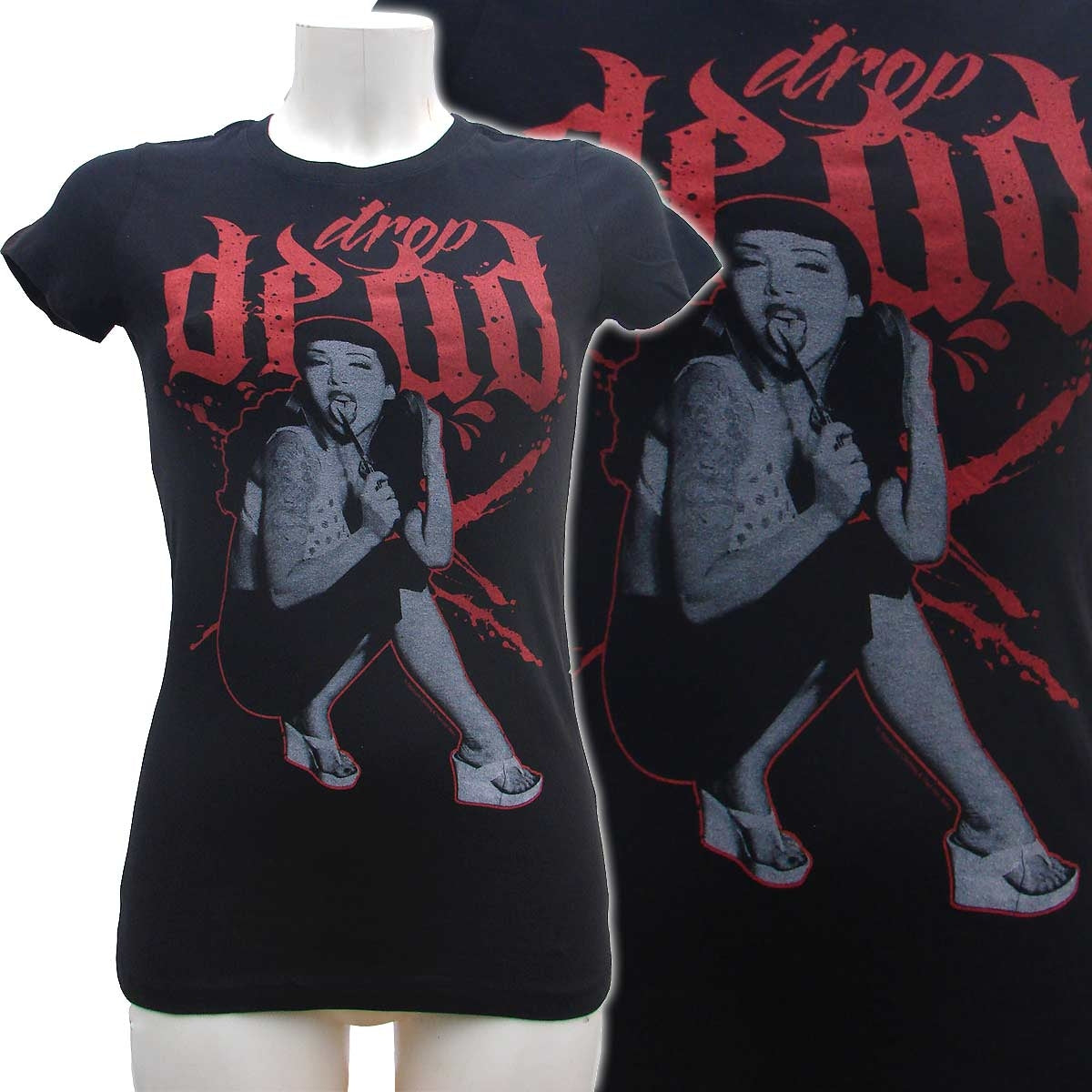 Women's Black T-Shirt Drop Dead Another Way of Life