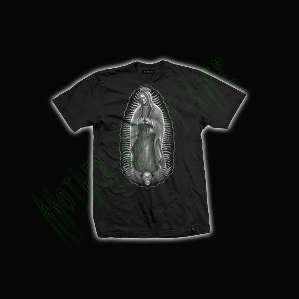 Men's Black T-Shirt Virgin Mary Skull