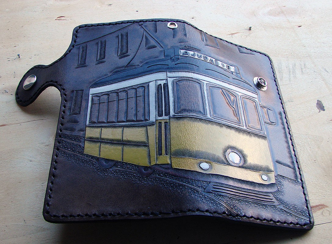 Cow leather wallet style biker with electric LisbonAnother Way of Life