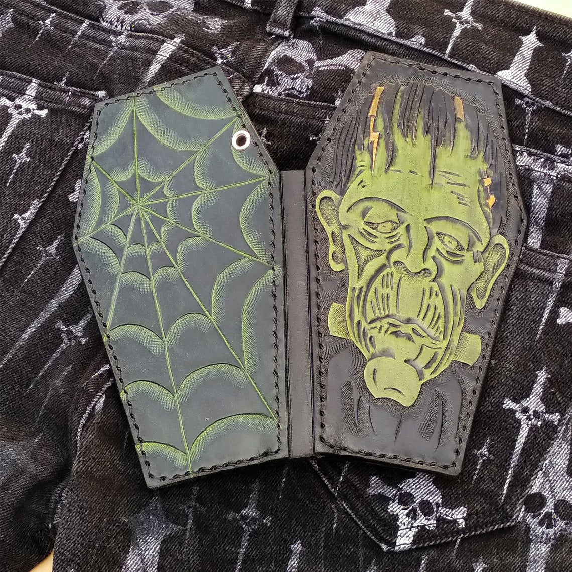Coffin-shaped wallet Frankenstein