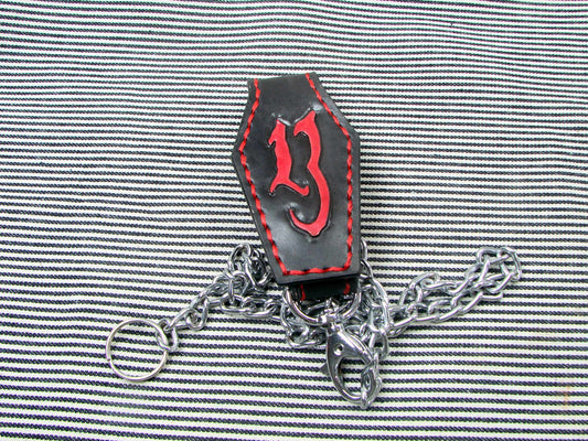 Hand-Tooled Number 13 Wallet Chain