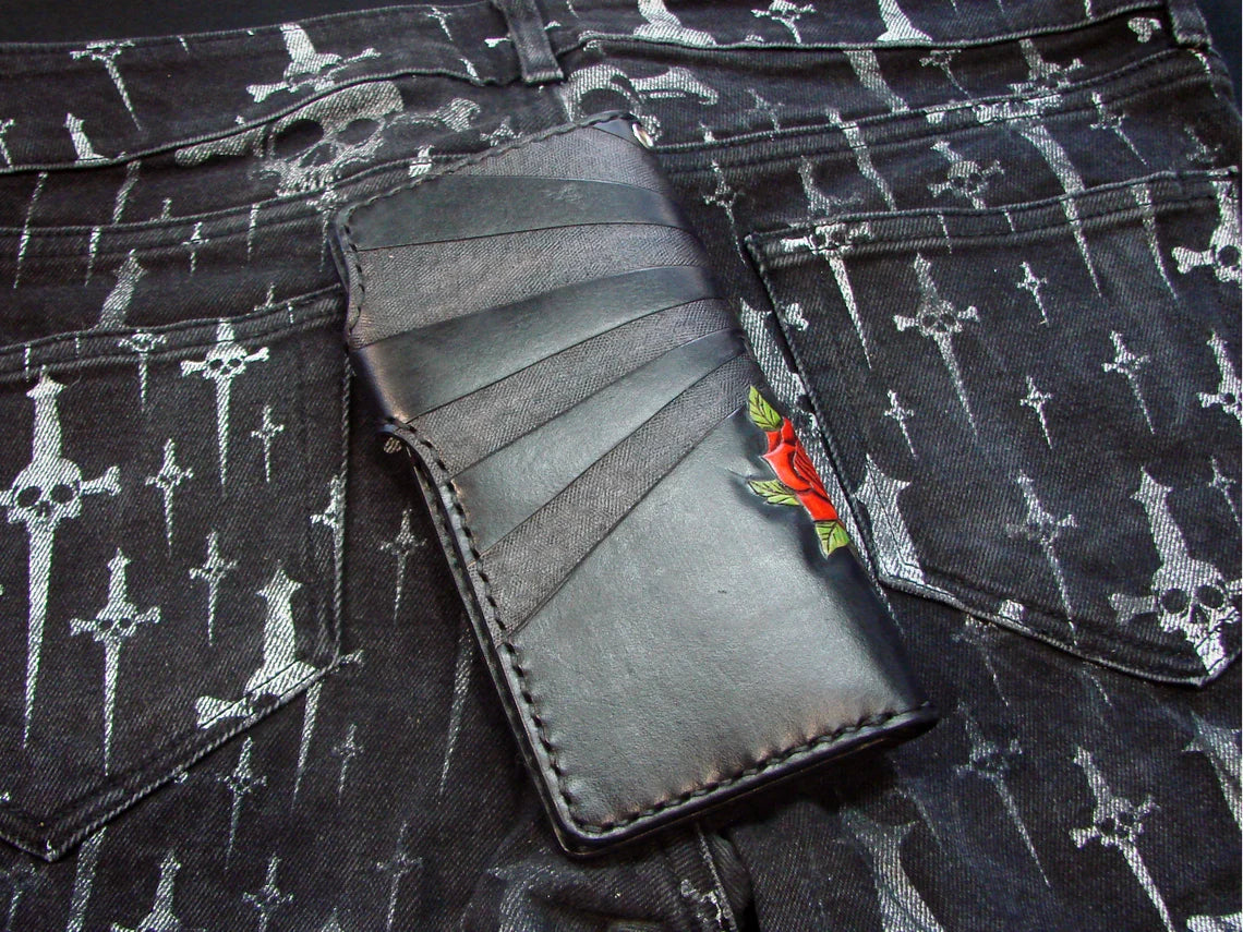 Santa Muerte biker style Long Wallet