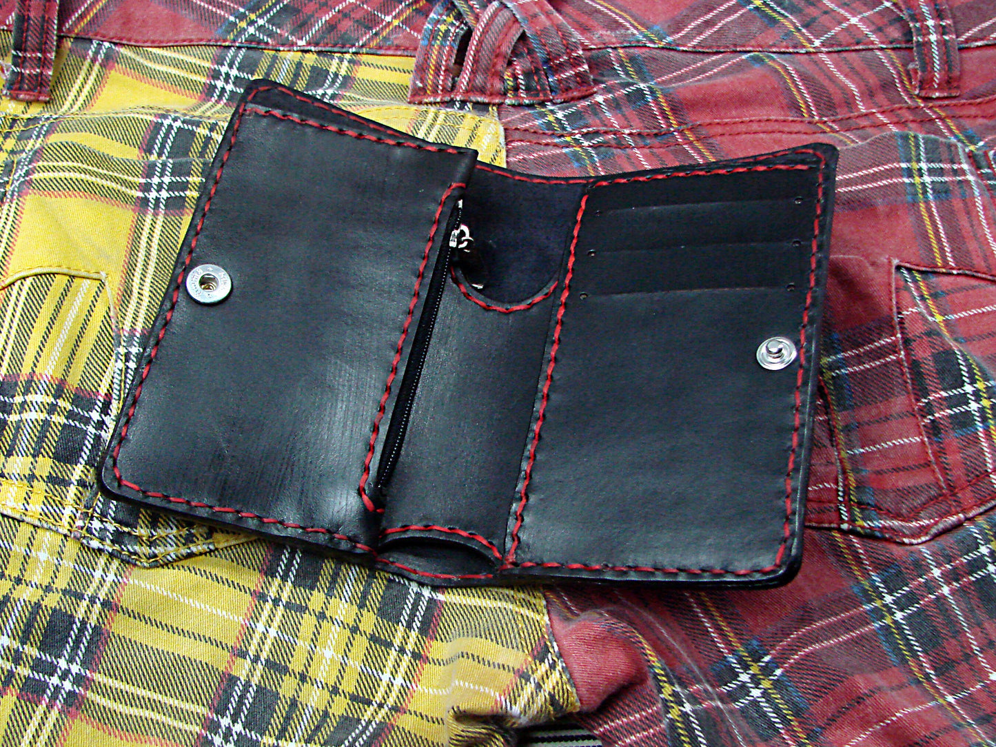 Small Cow leather wallet style biker racing devil