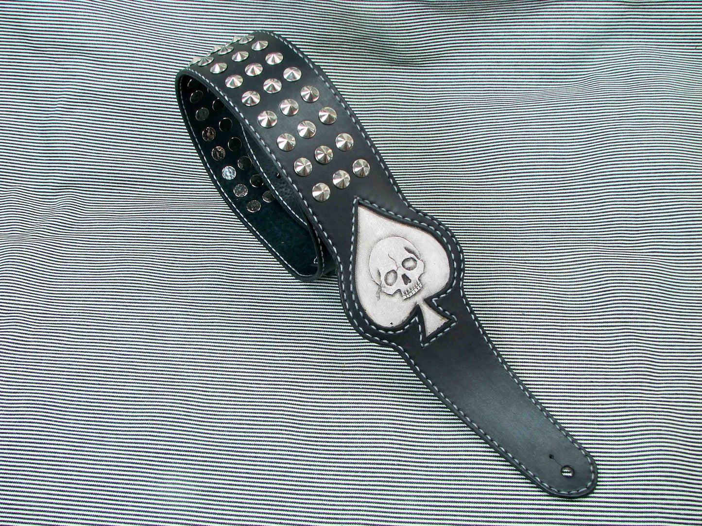 Handmade Guitar/Bass Strap - Rock Your Style with Ace of Spades Skull Design