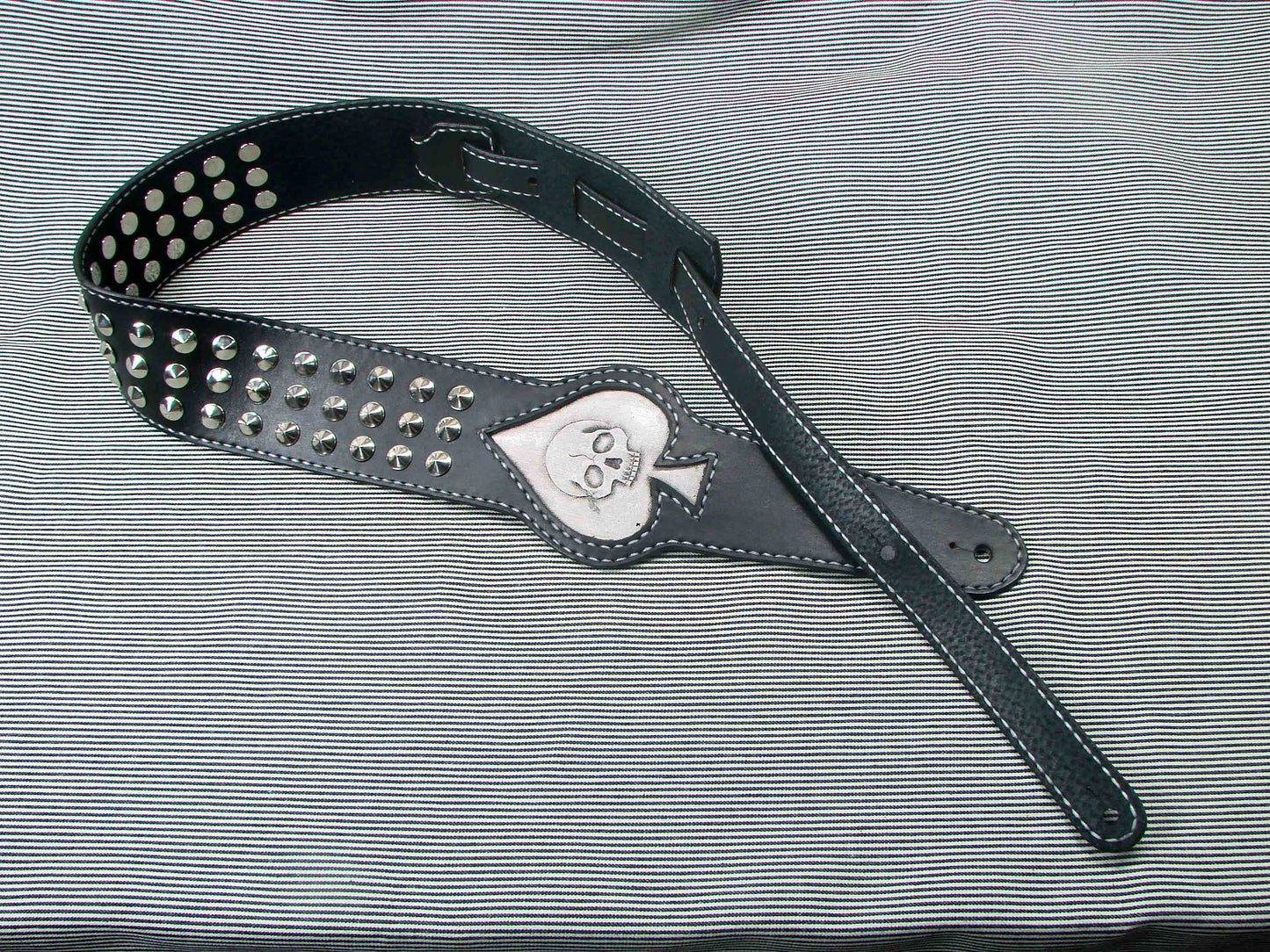 Handmade Guitar/Bass Strap - Rock Your Style with Ace of Spades Skull Design