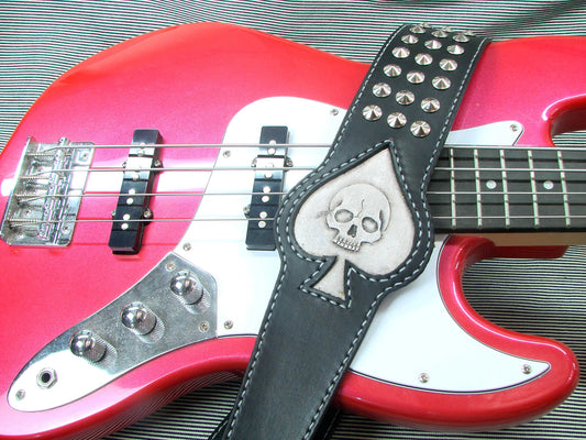 Handmade Guitar/Bass Strap - Rock Your Style with Ace of Spades Skull Design