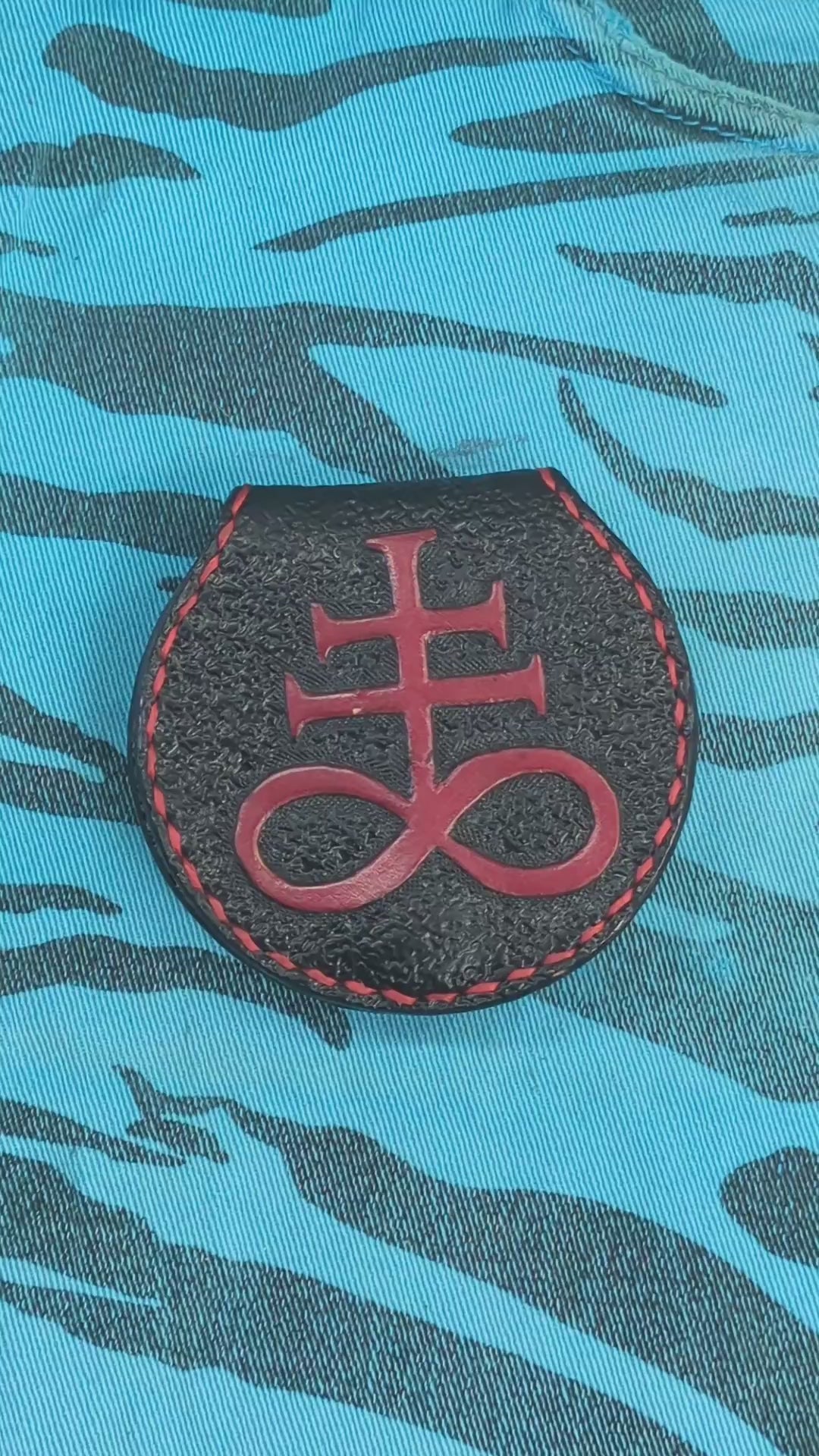 Handmade Leviathan Cross Leather Coin Purse | Satanic Goth Wallet