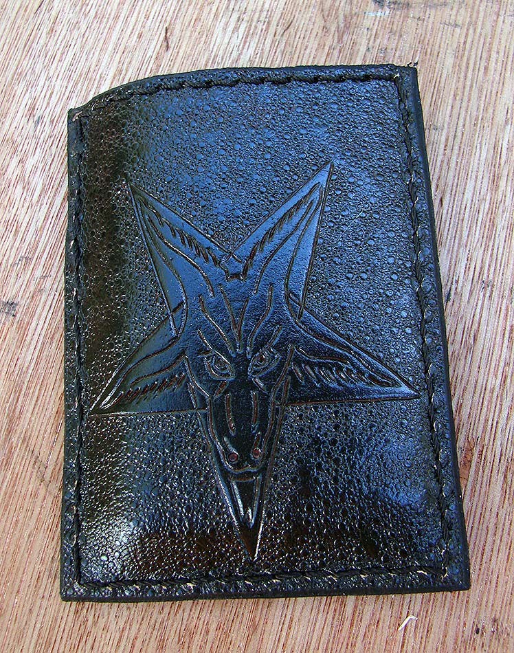 Pentagram with the baphomet card holder by Another Way of LifeAnother Way of Life