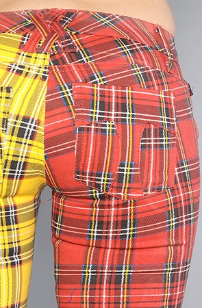 Split Leg Pant in Red and Yellow Plaid 3