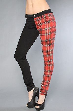 Tripp NYC Split Leg Pant in Black and Red PlaidAnother Way of Life