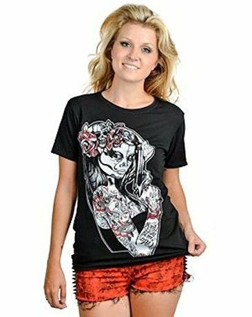 Women's T-shirt sugar skull Anna Maria Slashback