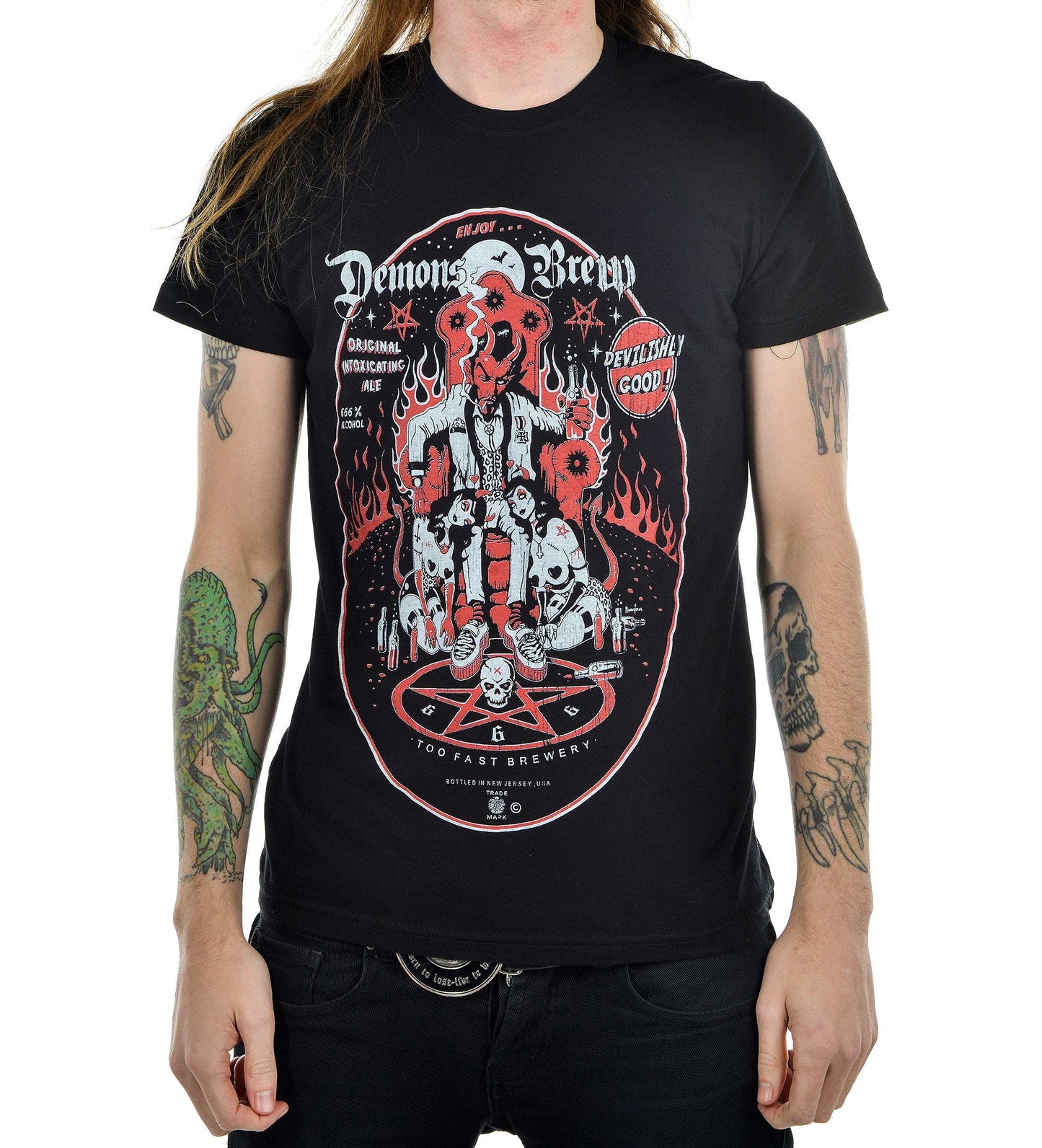 Men's black cotton t-shirt Demon Brew Another Way of Life