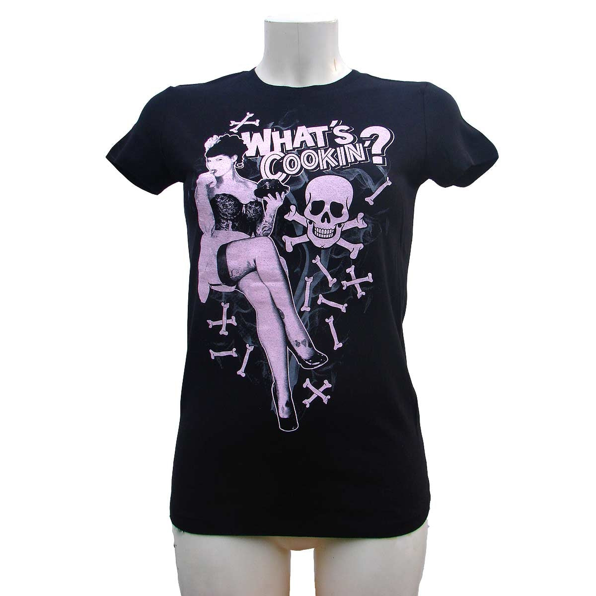 Women's Black T-Shirt What's Cookin Another Way of Life