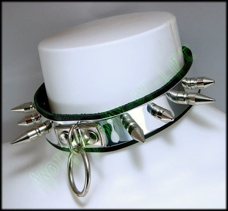 Punk leather collar with spikes and ringsAnother Way of Life