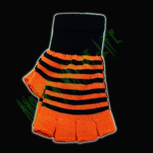 Gothic fingerless gloves striped neon colors Another Way of Life