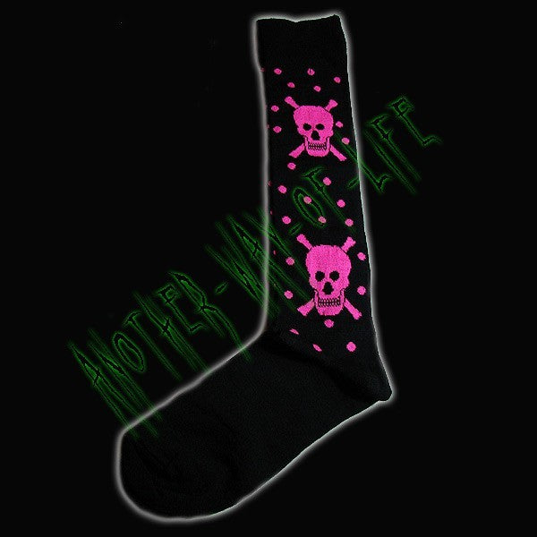 Ladies Knee high stocks with skulls.Another Way of Life