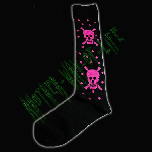 Ladies Knee high stocks with skulls.Another Way of Life
