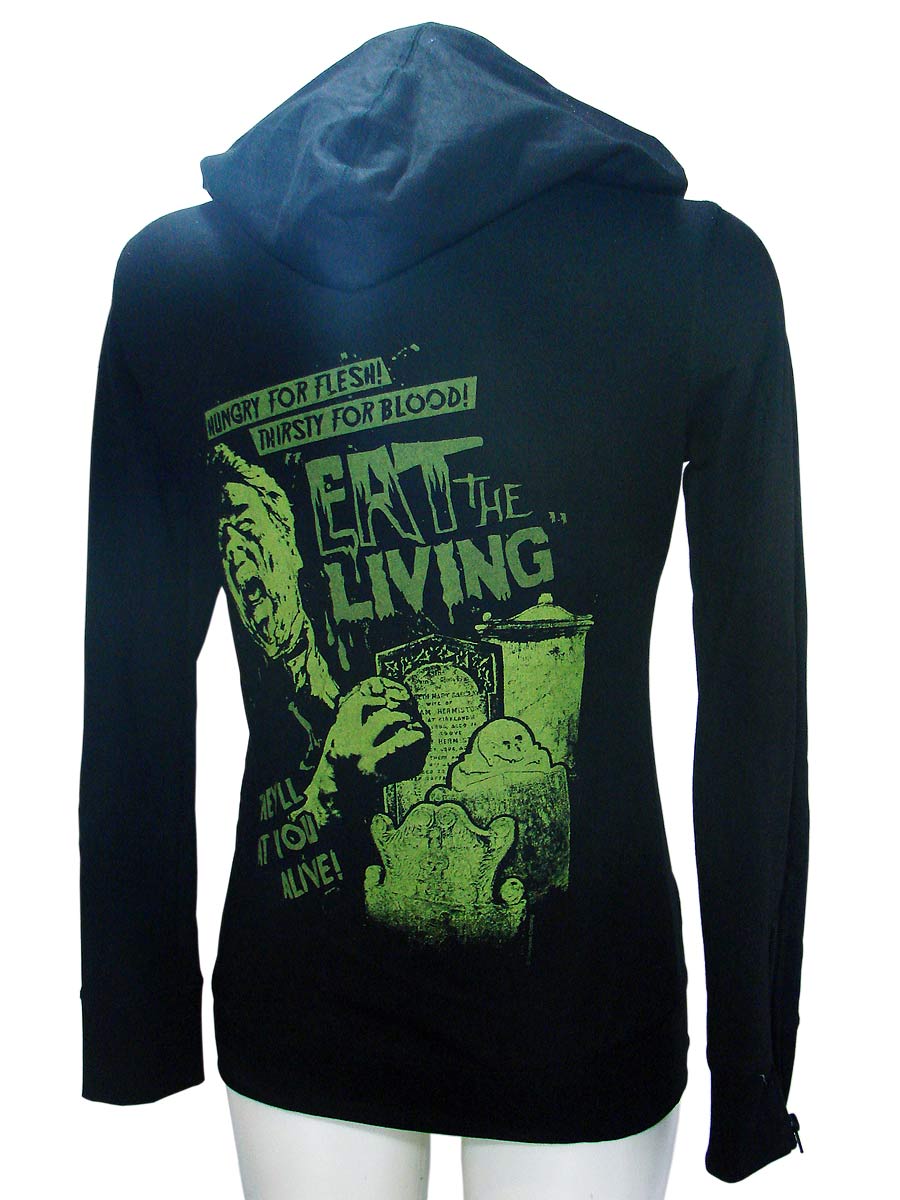 Black Woman's Hoodie eat the living By SourpussAnother Way of Life