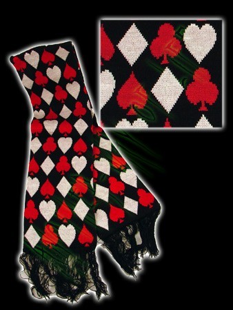 Black scarf with designs of playing cardsAnother Way of Life