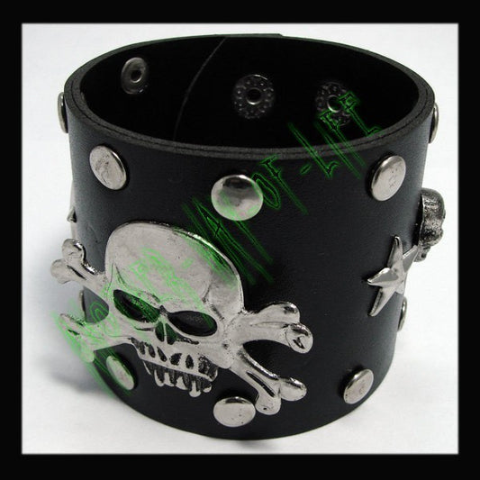 Bracelet with Skulls and studded roundAnother Way of Life