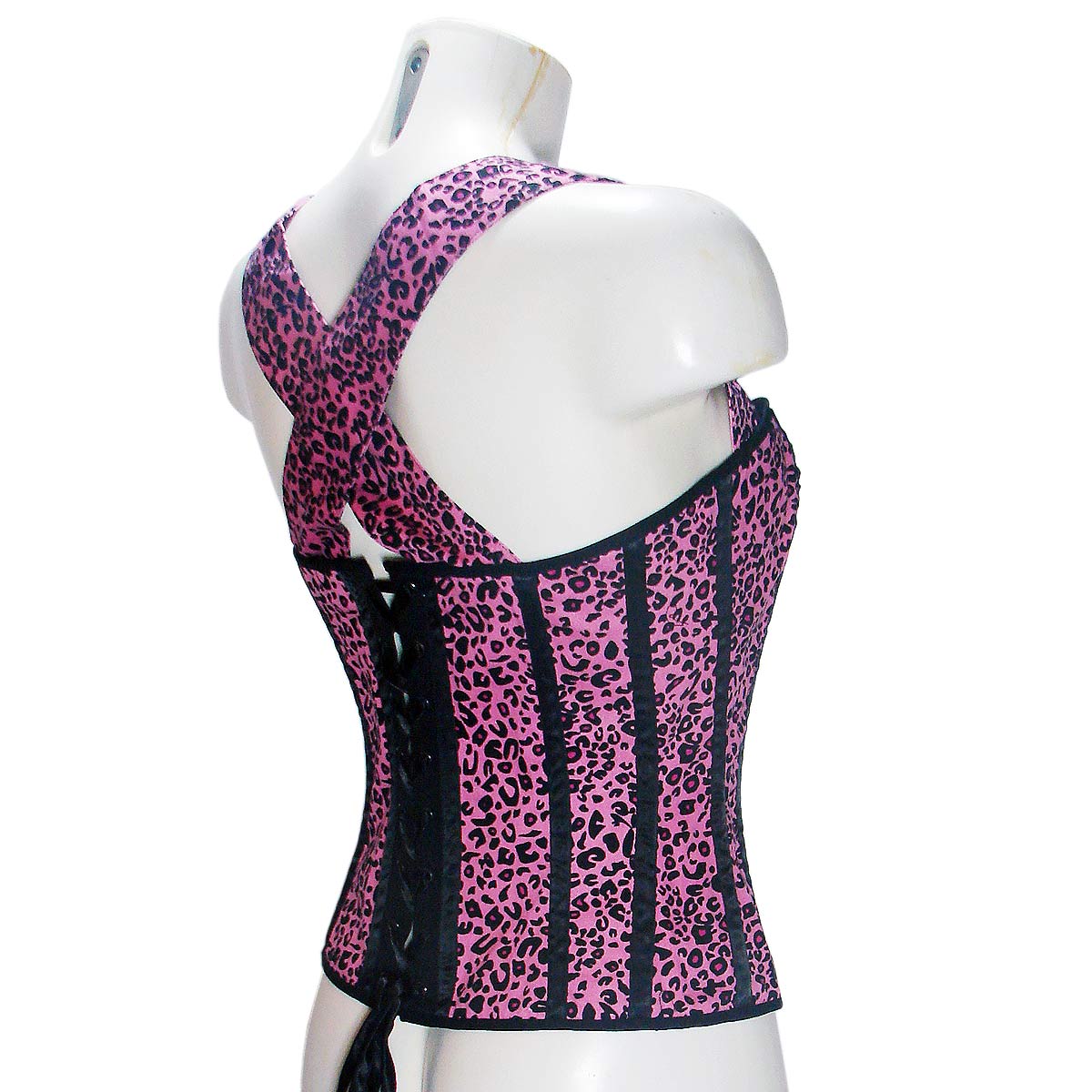 Corset bodice top Oi Oi Pink Leopard Print by Hell Bunny Another Way of Life