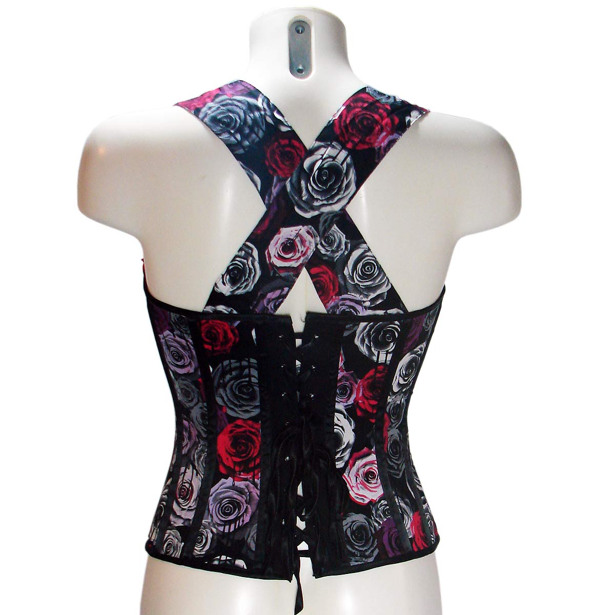 Overbust Corset Bodice Top Oi Oi Roses Print by Hell Bunny – Another ...