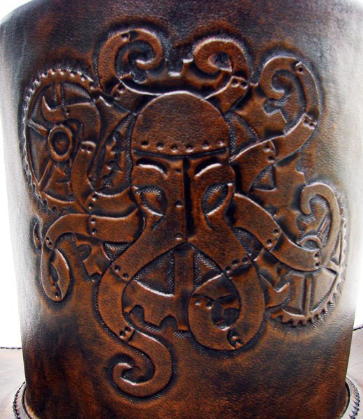 Leather top hat steampunk octopus Another Way of Life