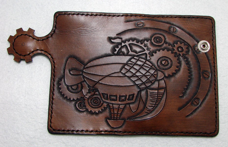 Biker-style wallet with steampunk zeppelinAnother Way of Life