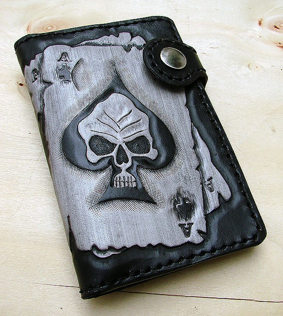 Biker wallet with engraved ace of spadesAnother Way of Life