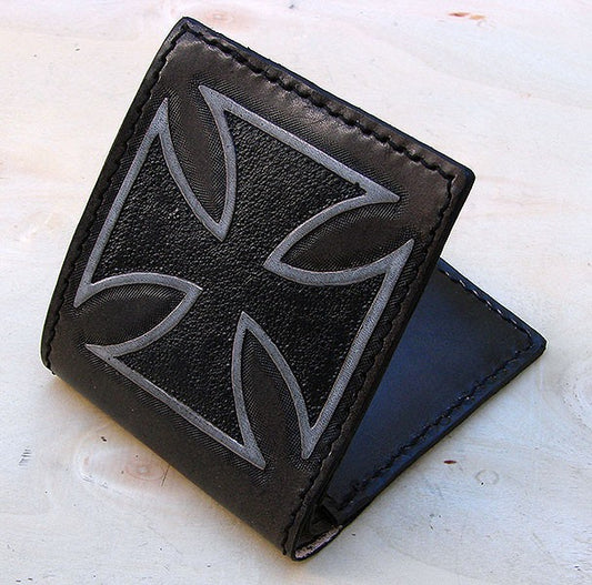 Handcrafted bifold wallet with iron crossAnother Way of Life