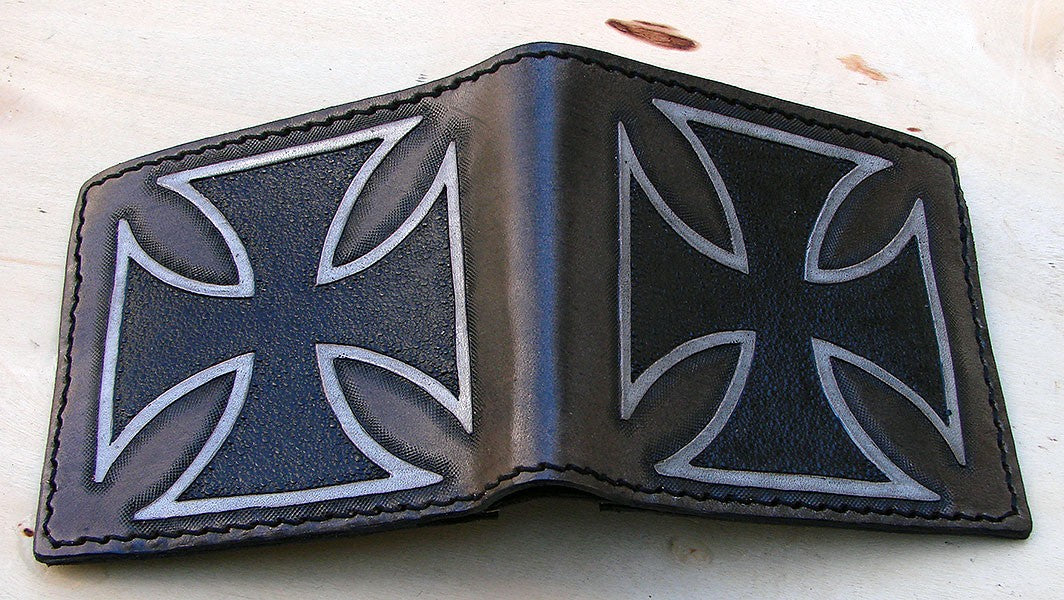 Handcrafted bifold wallet with iron crossAnother Way of Life