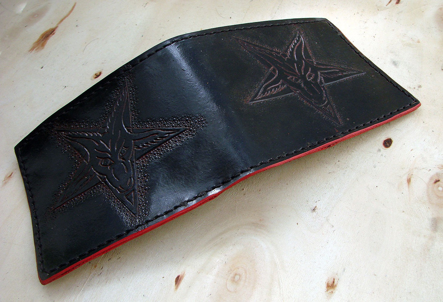 Handcrafted bifold wallet with baphometAnother Way of Life