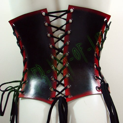 Black and red under bust leather corsetAnother Way of Life