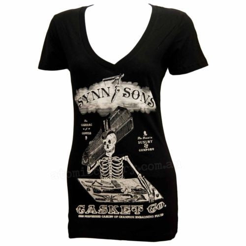   Women's T-Shirt Sins Synn Sons Casket Coffin