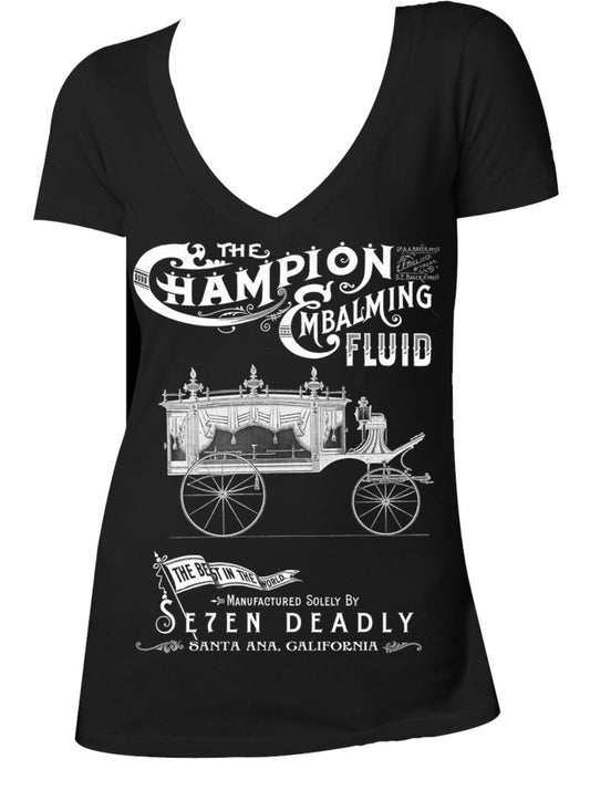 Women's T-Shirt Embalming Fluid V-Neck