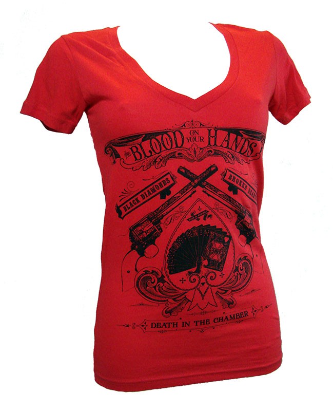 Women's T-Shirt Blood On Your Hands Red V-Neck