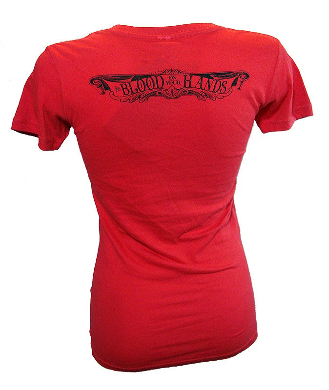 Women's T-Shirt Blood On Your Hands Red V-Neck 1