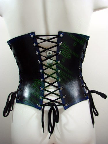 Black and blue under bust leather corsetAnother Way of Life