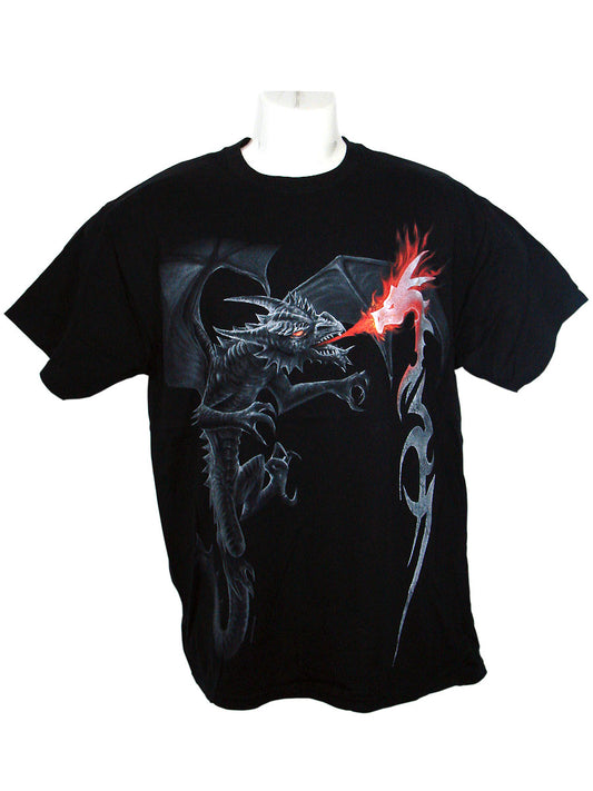 Men's Black T-Shirt Dragon Blaze