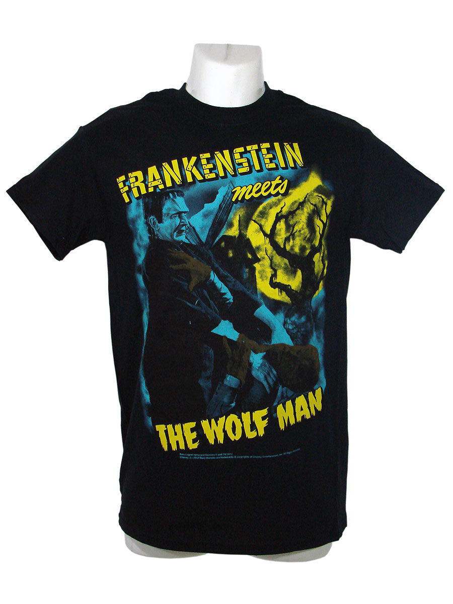 Men's Black T-Shirt Frank Meets Wolfman