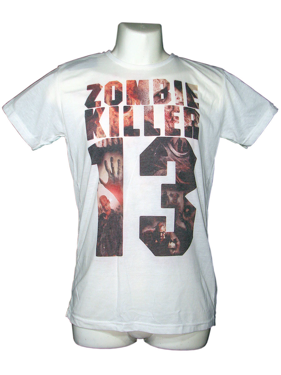 Men's White T-Shirt Zombie Killer 13