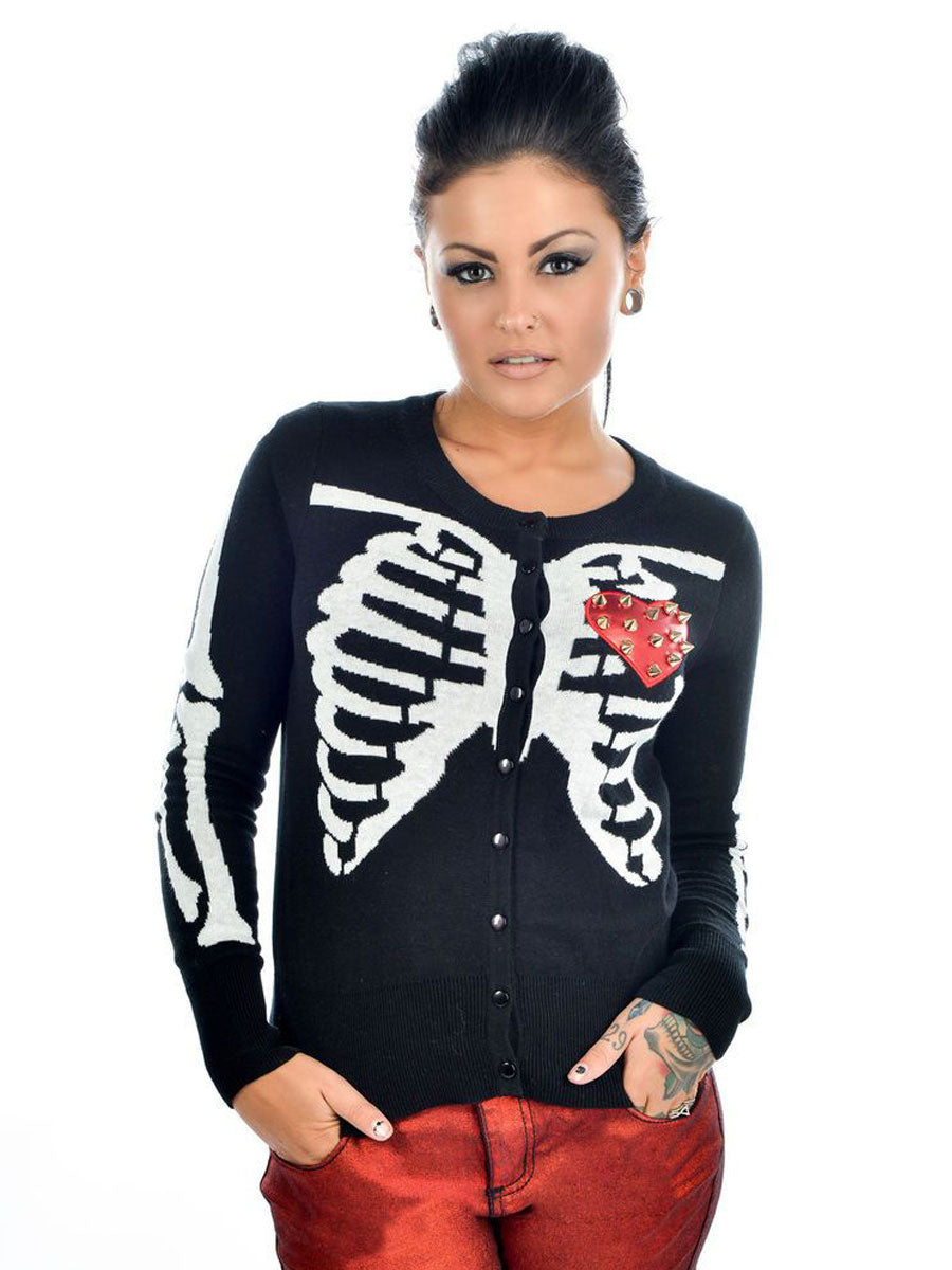 Spike Rib Cage Black Cardigan by Too FastAnother Way of Life