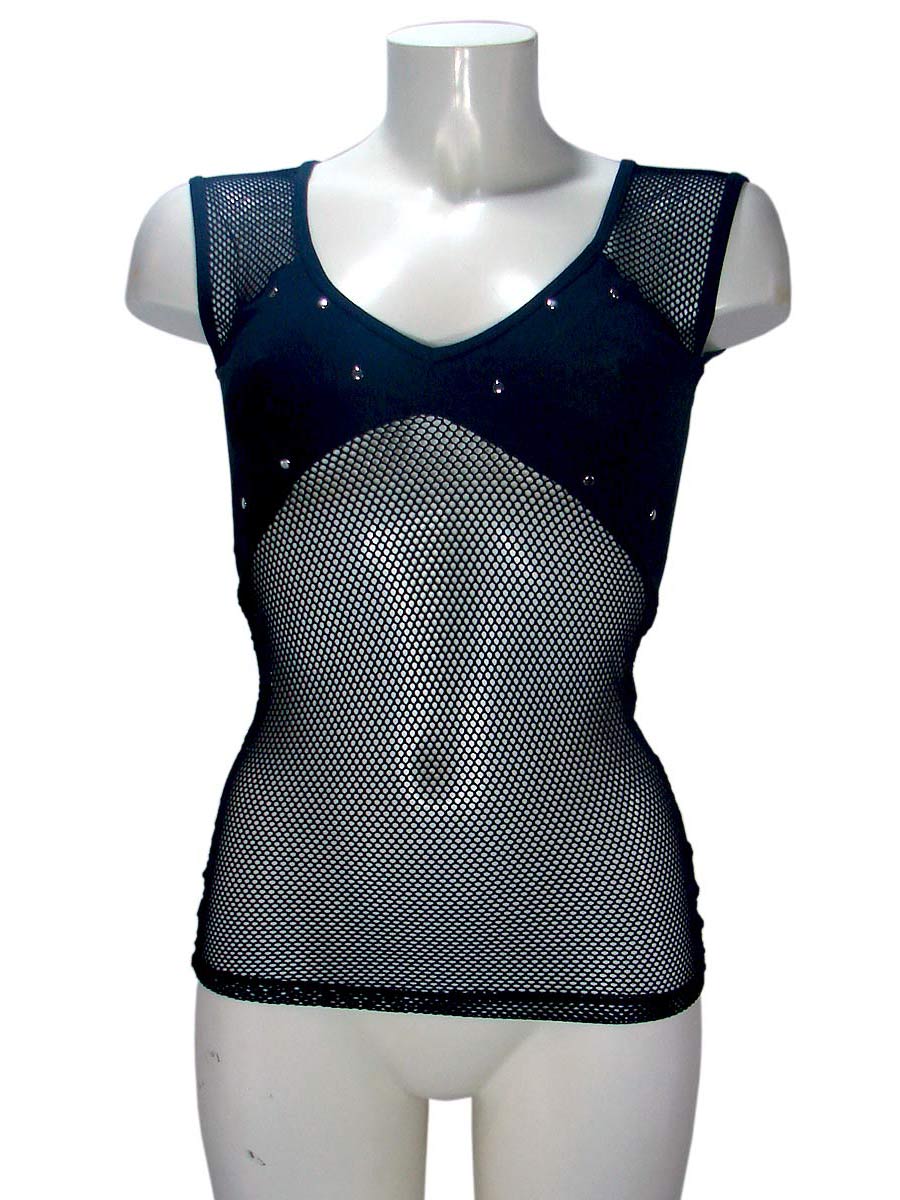 Get a Life V-neck Fishnet Top By Lip Service - Another Way of Life