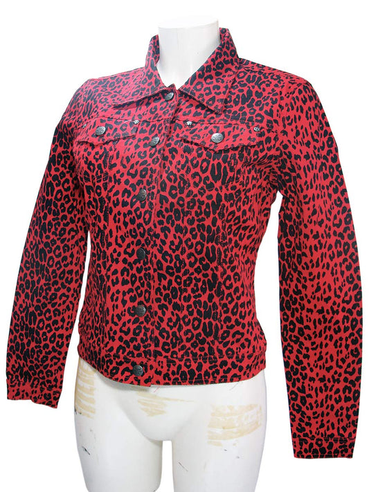 Woman's Leopard Red Punk Rock Denim Jacket by Tripp NYCAnother Way of Life