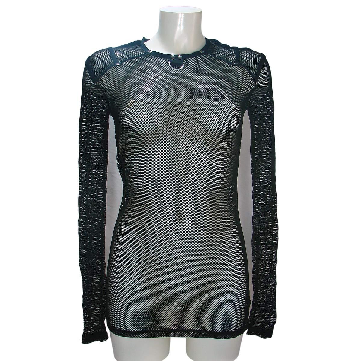 Black fishnet long sleeve shirt By Lip Service - Another Way of Life