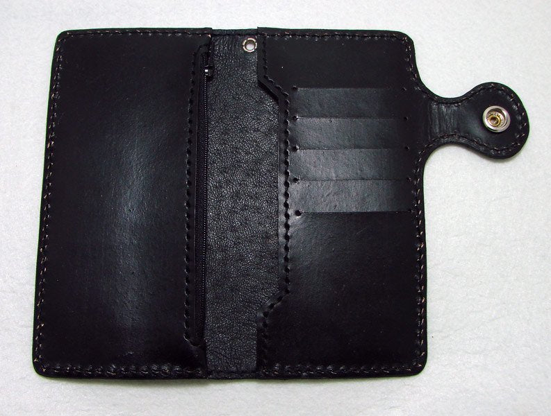 Cow leather wallet style biker with old school carp 3
