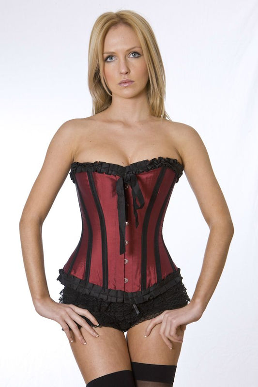 Burleska Lily clip overbust corset in burgundy taffetaAnother Way of Life