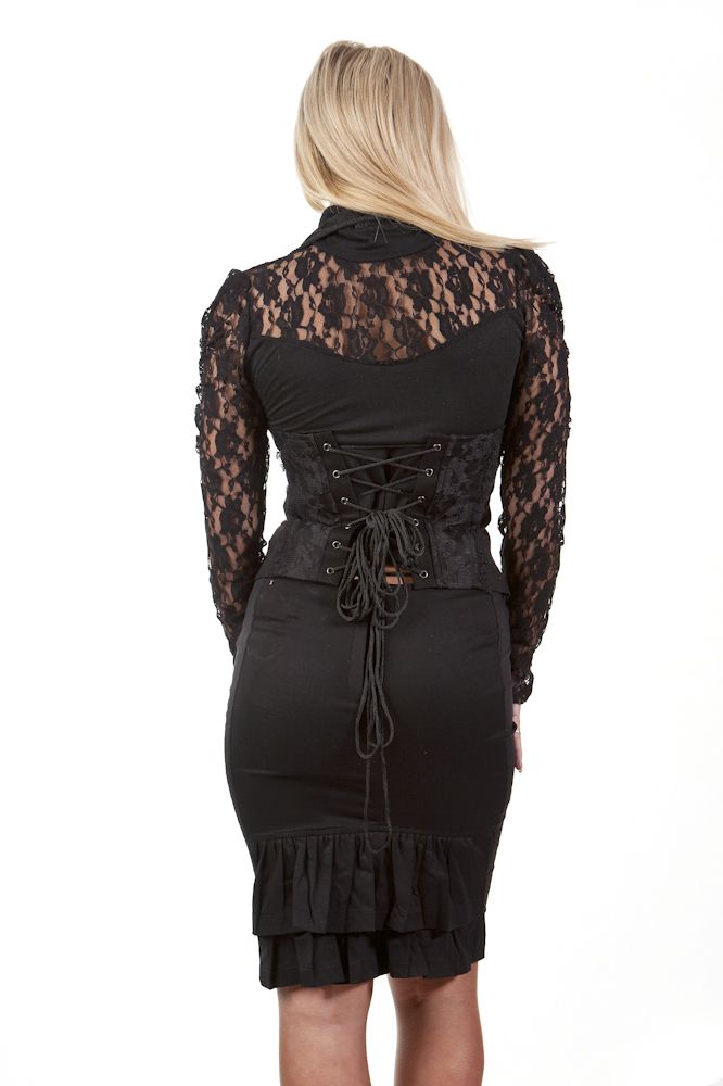 Burleska Melissa gothic waistcoat in black twillAnother Way of Life